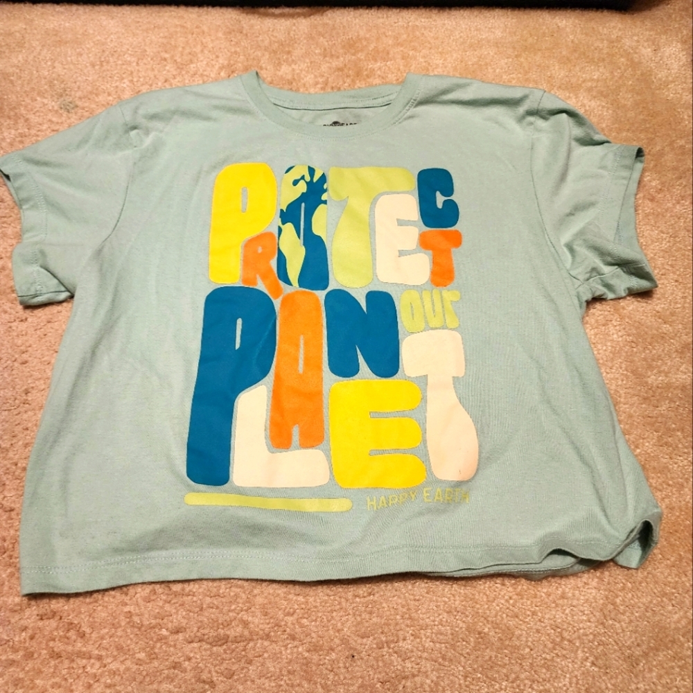 Organic girls top - happy earth